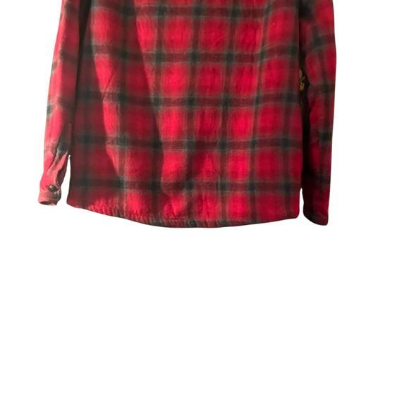 Coleman Red Plaid Shacket Mens M Sherpa Lining Cotton Country Outdoorsy Grunge - Picture 8 of 11